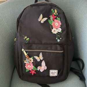 Herschel Butterfly & Floral Black Backpack
